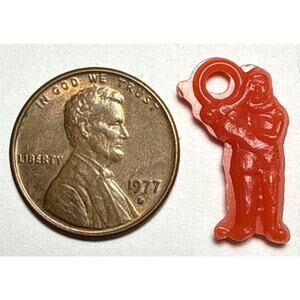 Vintage Cracker Jack Red Guitar Player Charm 1G